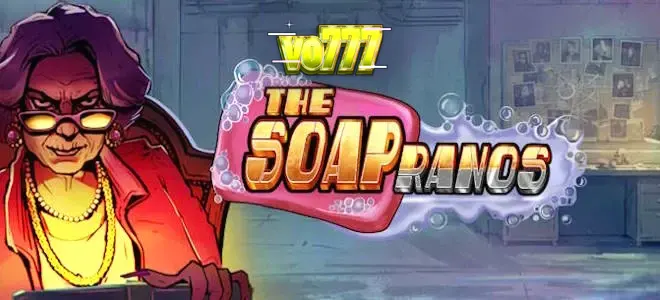 Tampilan visual slot The Soapranos dengan tema aksi dan lampu neon